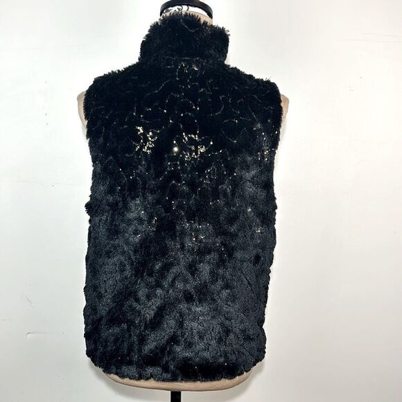 Betsy Johnson sequin and faux fur vest size small - Picture 2 of 8